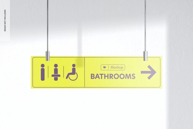 Frosted Acrylic Hanging Sign Mockup, Front View Psd