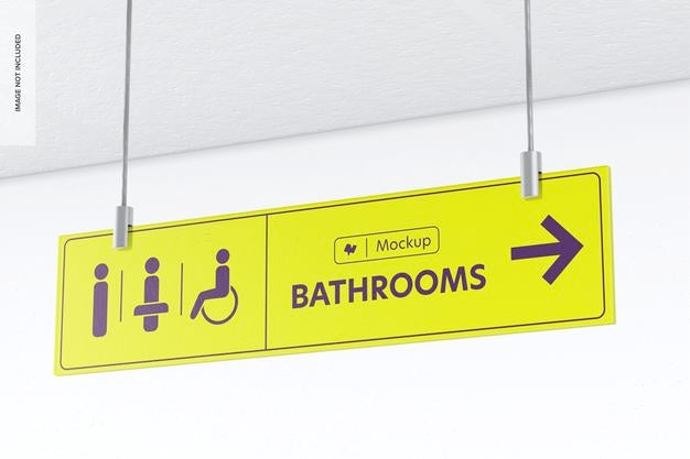 Frosted Acrylic Hanging Sign Mockup, Right View Psd