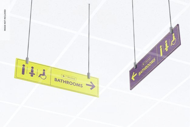 Frosted Acrylic Hanging Signs Mockup Psd