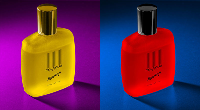 Frosted Cologne / Perfume Bottle Mockup Psd