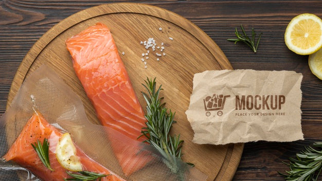 Frozen Food Assortment With Mock-Up Packaging Psd