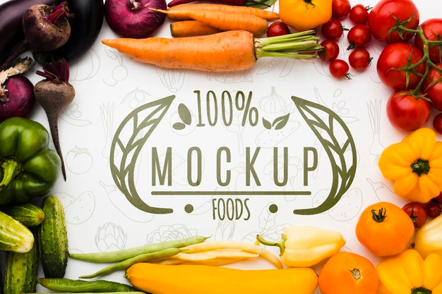 Fruit And Locally Grown Veggies Mock-Up Psd