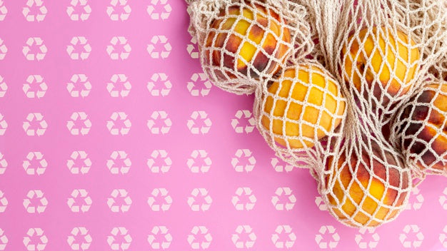 Fruit Inside Turtle Bag With Background Mock-Up Psd