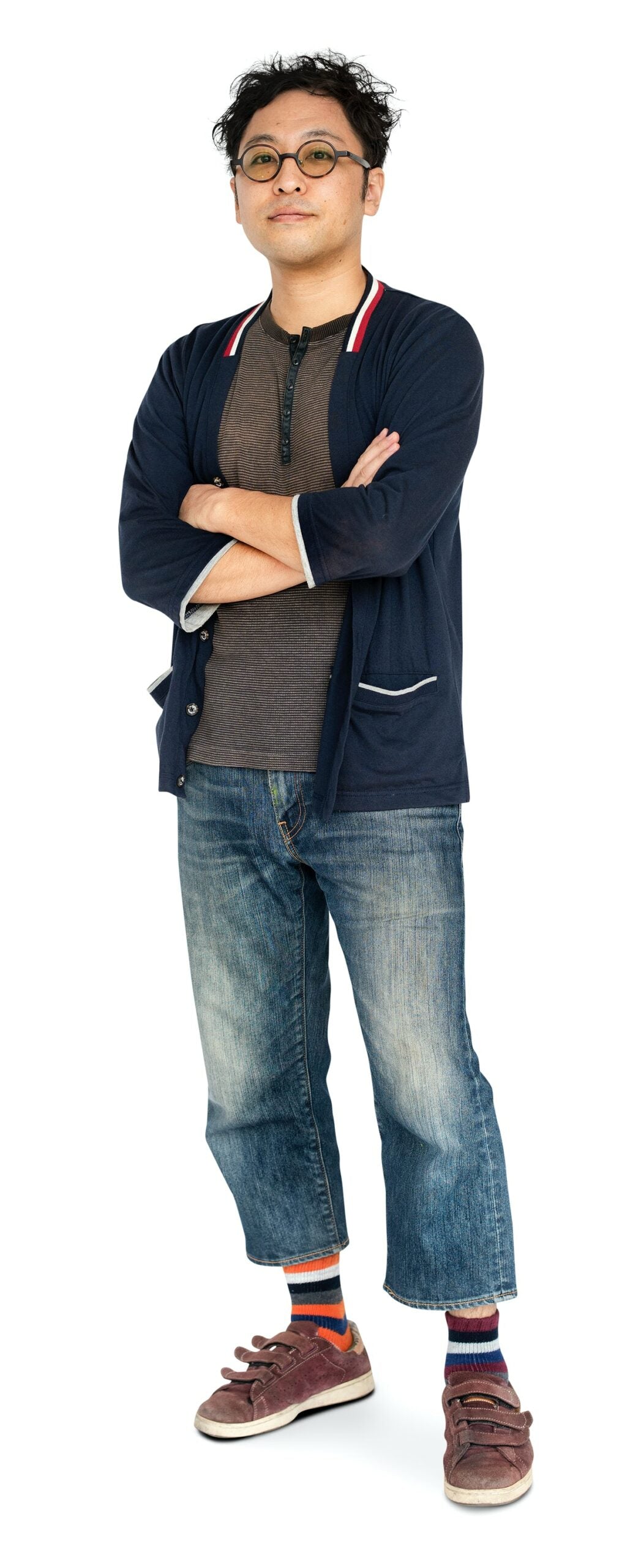 Full Body Portrait Of An Asian Man With Arms Crossed