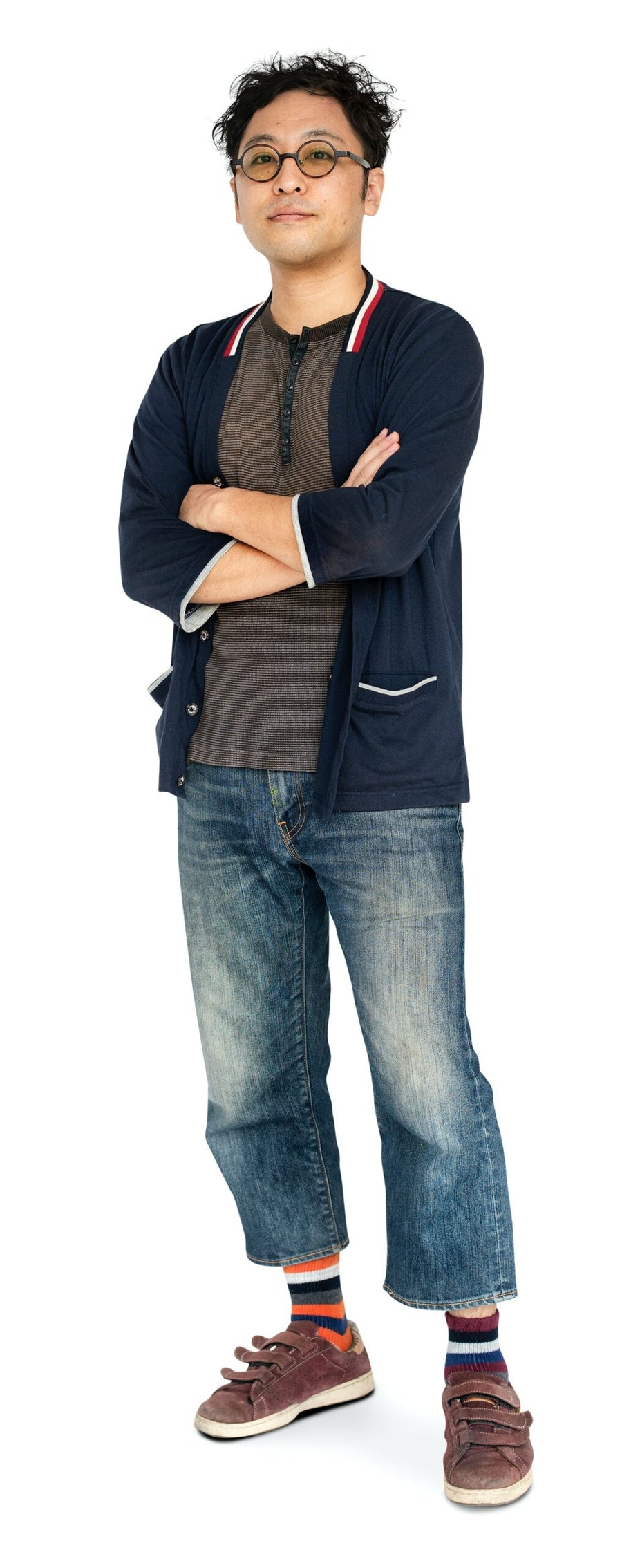 Full Body Portrait Of An Asian Man With Arms Crossed