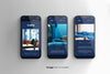 Full Screen Blue Smartphone Mockup Design Psd