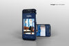 Full Screen Blue Smartphone Mockup Design Psd