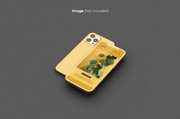Full Screen Gold Smartphone Mockup Design Psd