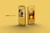 Full Screen Gold Smartphone Mockup Design Psd