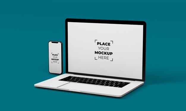 Full Screen Smartphone And Laptop Mockup Design Psd