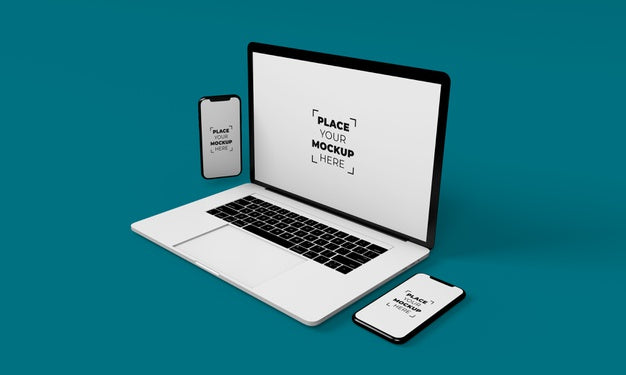 Full Screen Smartphone And Laptop Mockup Design Psd