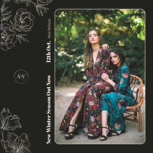 Full Shot Of Two Girls With Winter Season Clothes Psd