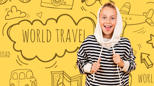 Funny Kid Posing In Sweatshirt With Hoodie Psd