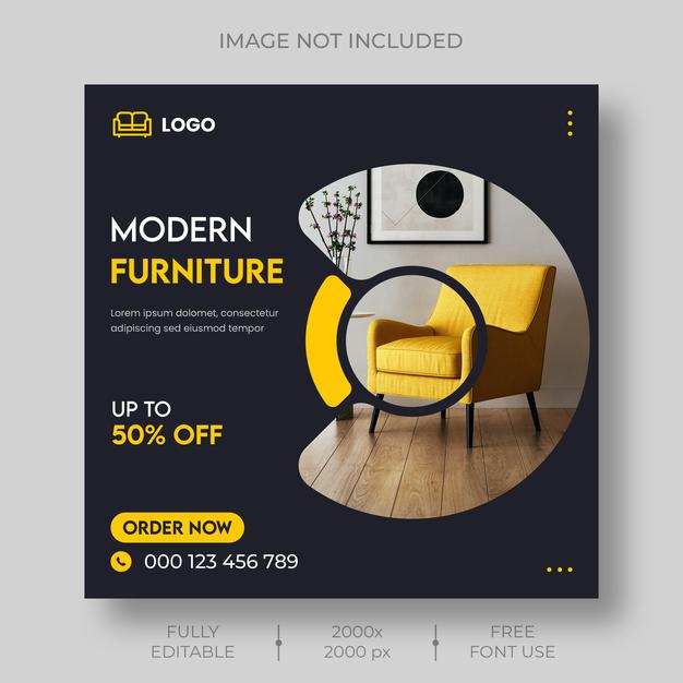 Furniture Sale Social Media And Instagram Post Template Psd