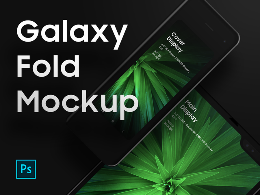 Galaxy Fold Psd Mockup