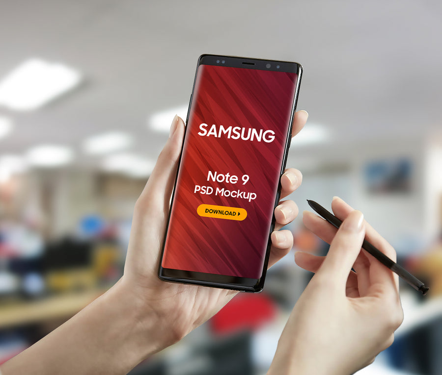 Galaxy Note 9 Mockup Psd
