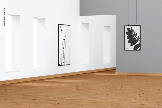 Gallery Frame Mockup, Hall Psd