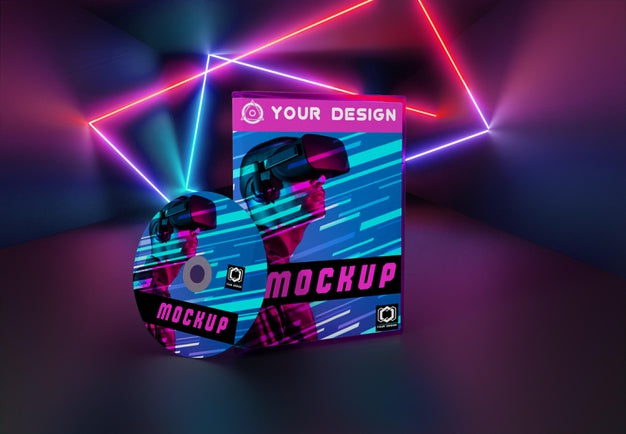 Gaming Abstract Packaging And Cd Mockup Psd