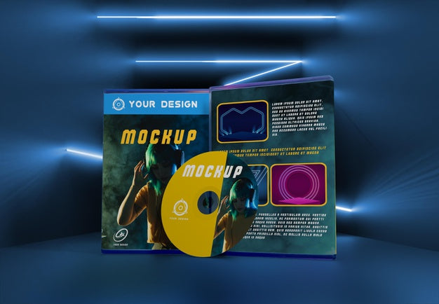 Gaming Abstract Packaging And Cd Mockup Psd