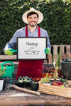 Gardener Holding Mock-Up Sign Psd