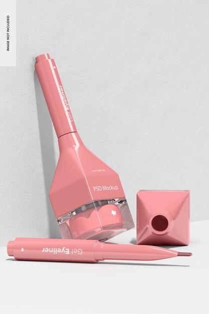 Gel Eyeliner Mockup, Leaned Psd