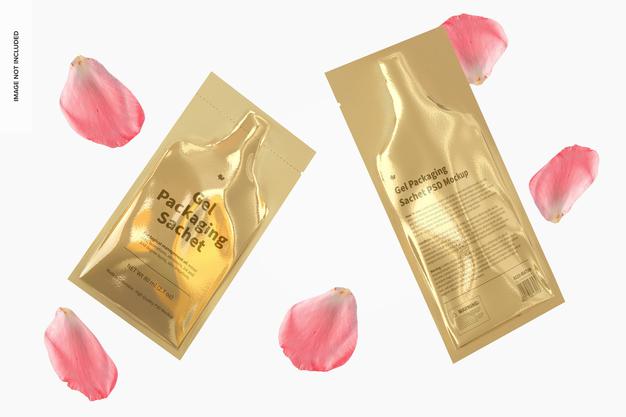 Gel Packaging Sachets Mockup Psd