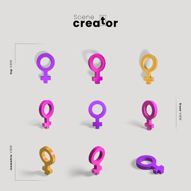 Gender Sign Set Scene Creator Psd