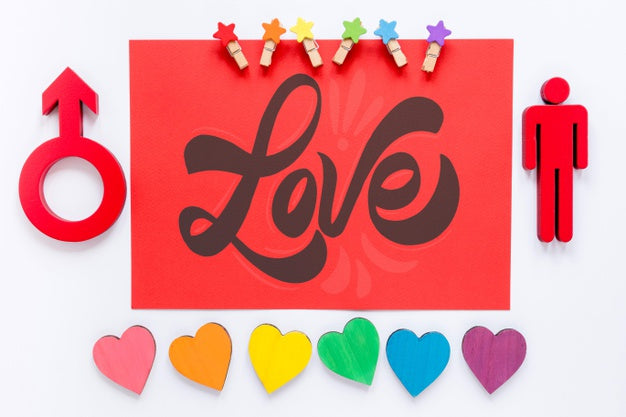 Gender Symbol And Hearts Psd