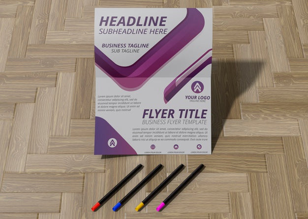 Geometric Mock-Up Flyer Design Template Psd