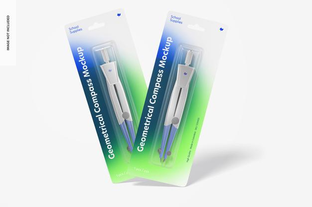 Geometrical Compass Mockup, Falling Psd