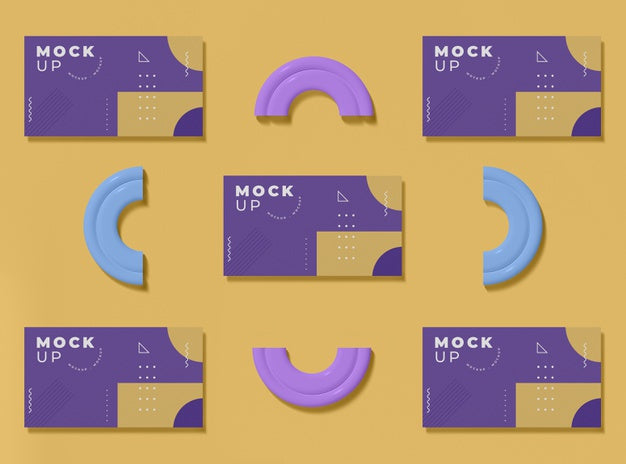 Geometrical Shapes Concept Mock-Up Psd