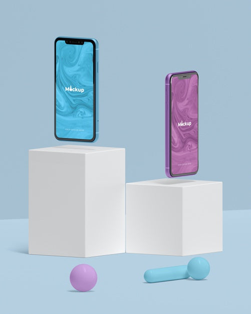 Geometrical Shapes Concept Mock-Up Psd