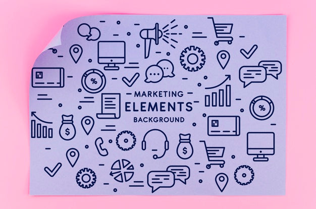 Geometry Paper Mock-Up With Marketing Elements Psd