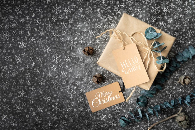 Gift And Christmas Tags With Copy Space Psd