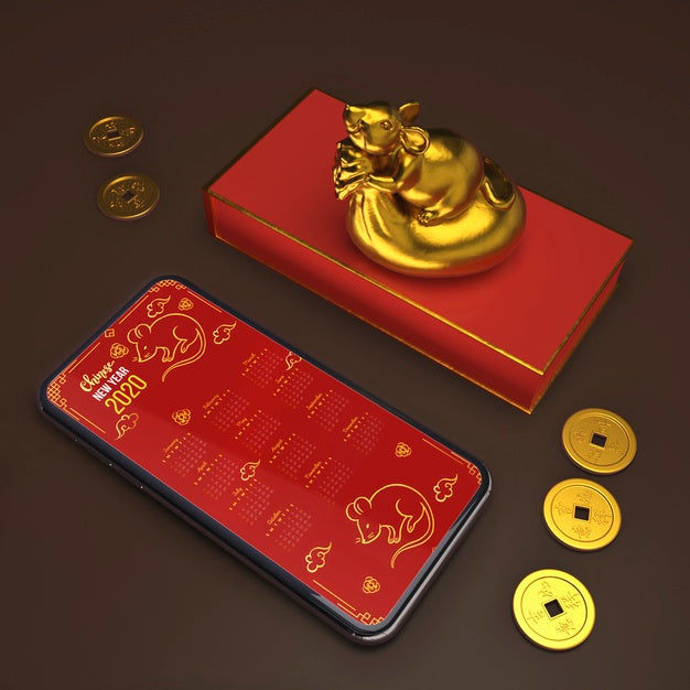 Gift Box Beside Smartphone Mock-Up Psd