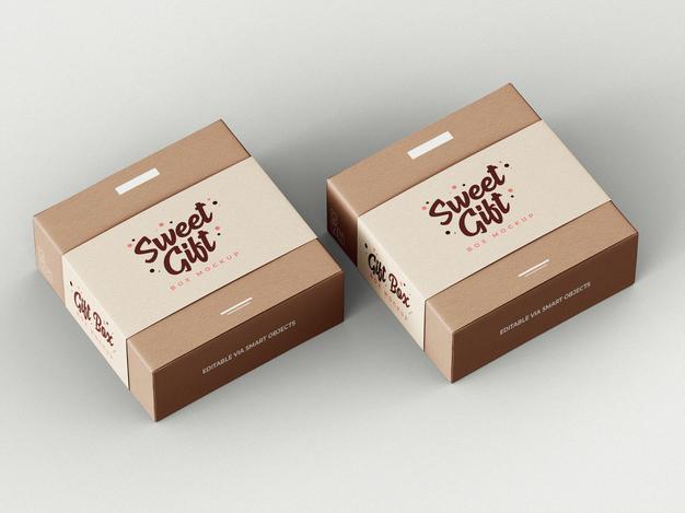 Gift Box Mockup Template Psd