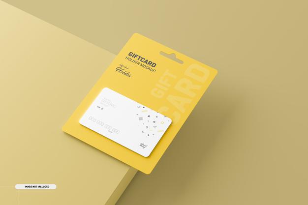 Gift Card With Card Holder Mockup Psd