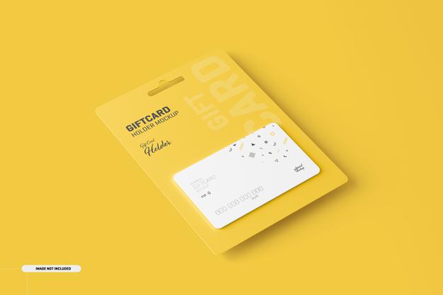 Gift Card With Card Holder Mockup Psd