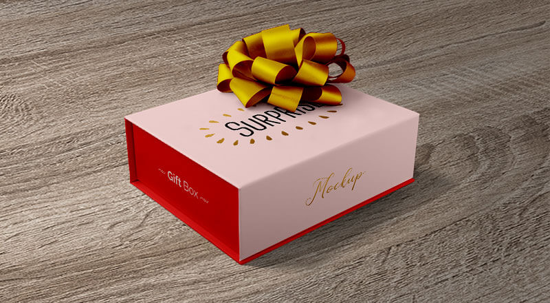 Gift Packaging Box Mockup Psd