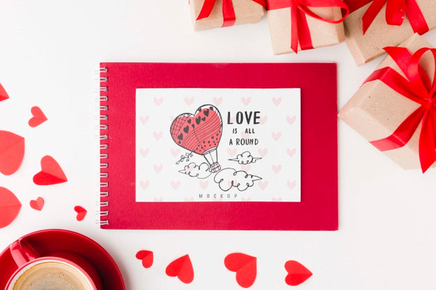 Gifts And Notebook Arrangement Psd