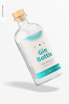 Gin Bottle Mockup, Floating Psd