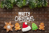 Gingerbread Top View And Christmas Pine Leaves Psd