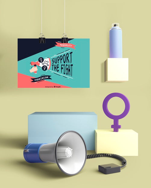 Girl Power Concept Arrangement Mock-Up Psd
