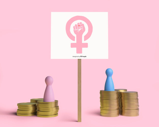 Girl Power Concept Arrangement With Sign Mock-Up Psd