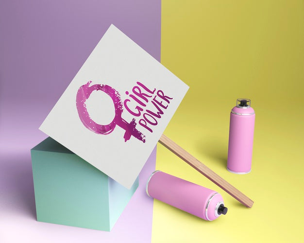Girl Power Concept On Sign Mock-Up Psd