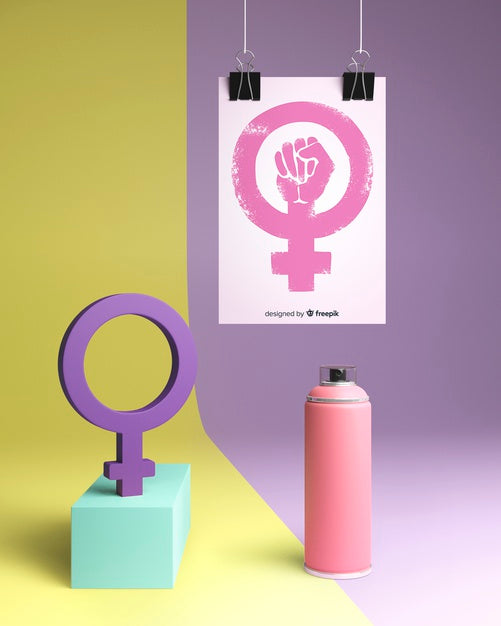 Girl Power Concept With Graffiti Spray Psd