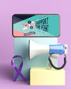 Girl Power Concept With Phone Mock-Up And Megaphone Psd
