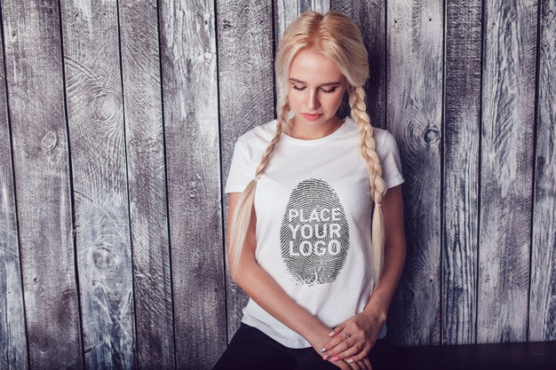 Girl T-Shirt Mock-Up Psd