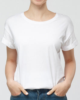 Girl Wearing T-Shirt Mockup