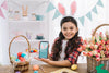 Girl With Smartphone Mockup On Easter Day Psd